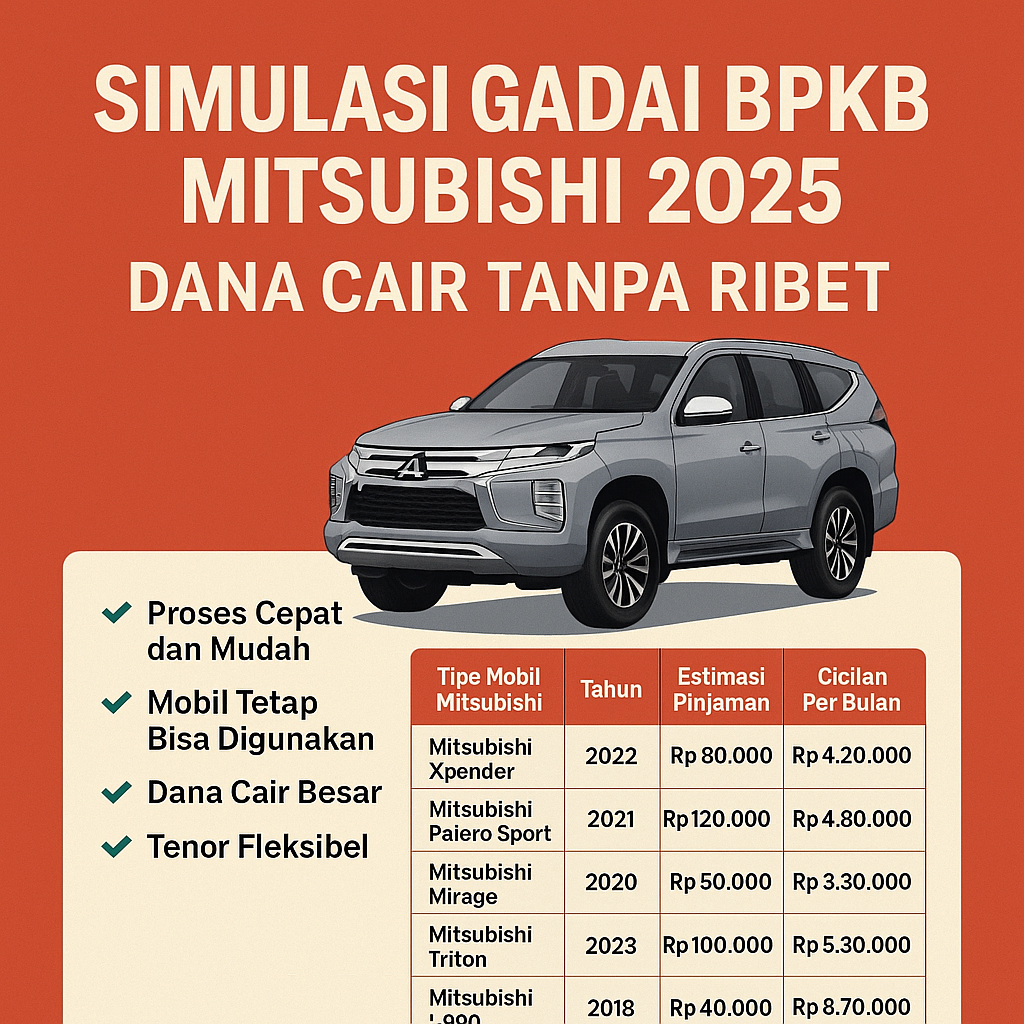 Syarat dan Prosedur Kredit Jaminan BPKB Mitsubishi Terbaru 2025
