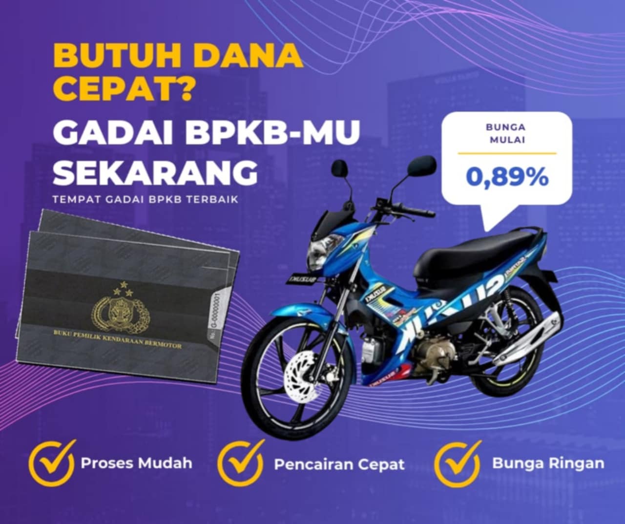 Kredit Jaminan Bpkb Motor Suzuki Satria 115 Dapat Dana Berapa? Seperti Ini Simulasinya