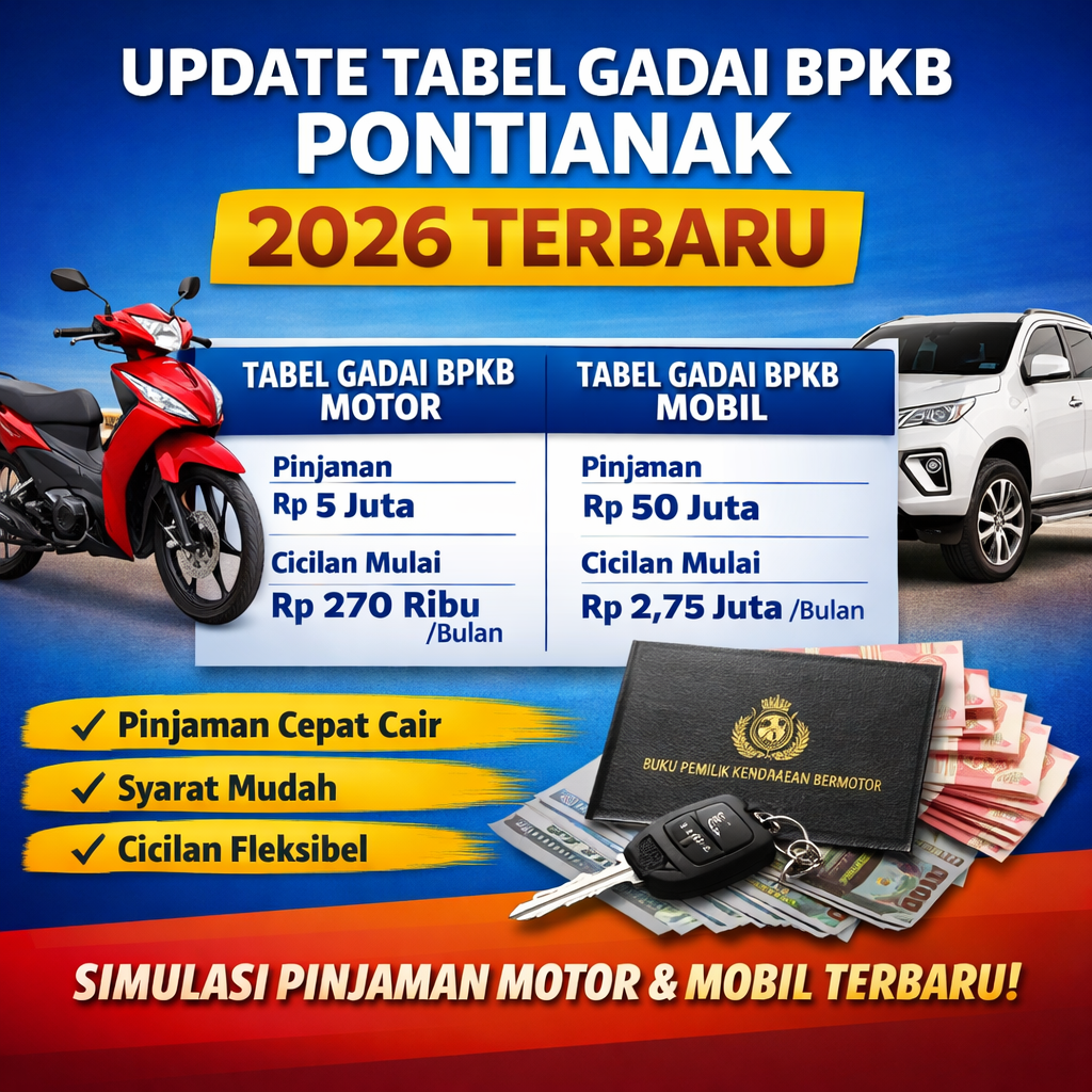 Panduan Tabel Kredit Jaminan BPKB Pontianak Terbaru