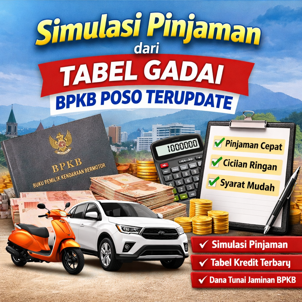 Cek Tabel Kredit Jaminan BPKB Poso Motor dan Mobil Terbaru