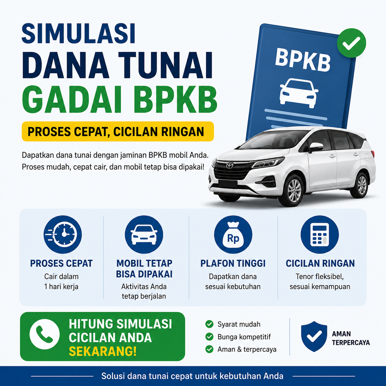 Simulasi Kredit Jaminan BPKB Cepat dengan Pengajuan Mudah
