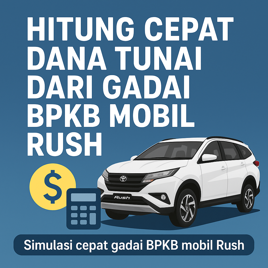 Cara Hitung Pencairan Dana Kredit Jaminan BPKB Mobil Rush dengan Mudah