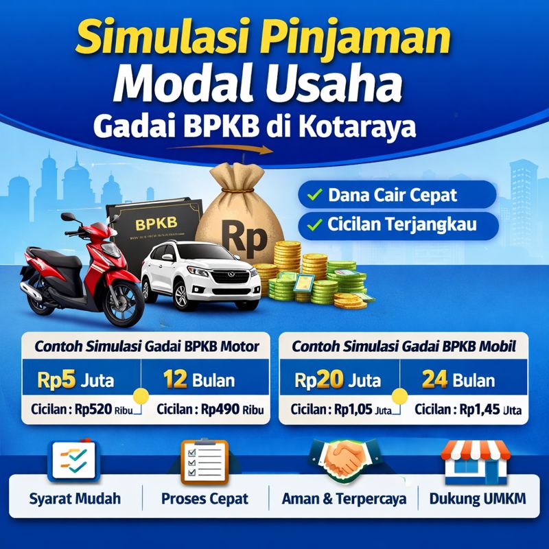 Simulasi Pinjaman Dana Jaminan BPKB di Kotaraya untuk Modal Usaha