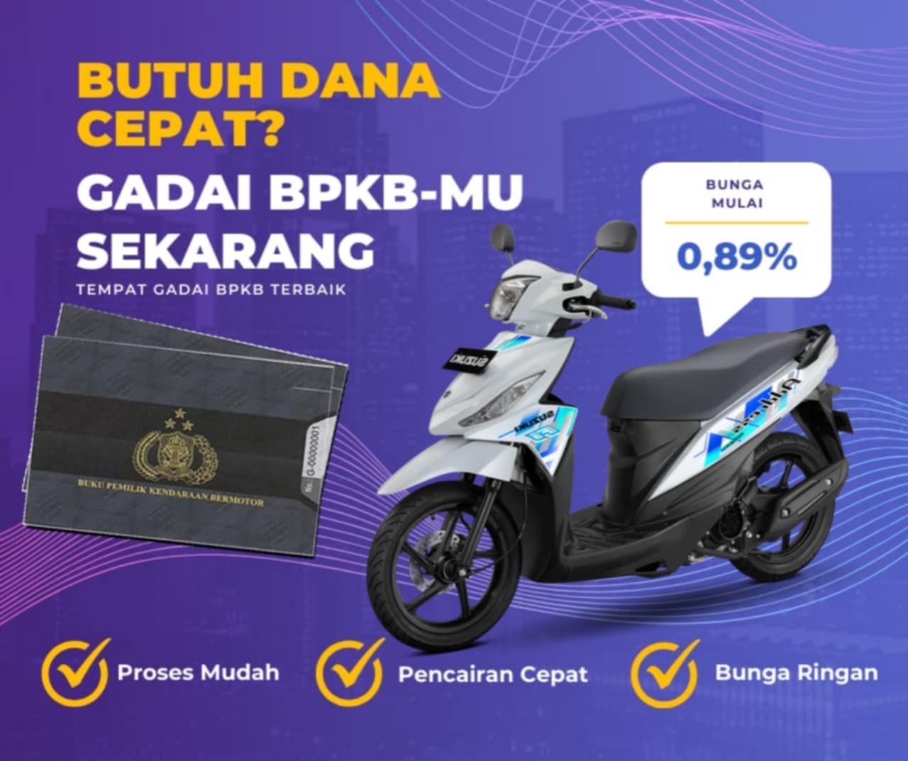 Kredit Jaminan Bpkb Motor Suzuki NewAddress 110CW Dapat Dana Berapa? Seperti Ini Simulasinya