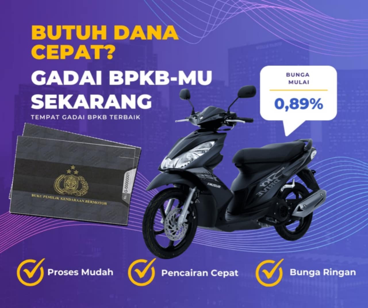 Kredit Jaminan Bpkb Motor Suzuki Skydrive 125 Dapat Dana Berapa? Seperti Ini Simulasinya